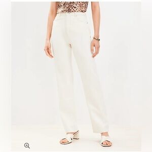 LOFT high-rise full-length straight jeans, Off-white, Sz 8/29